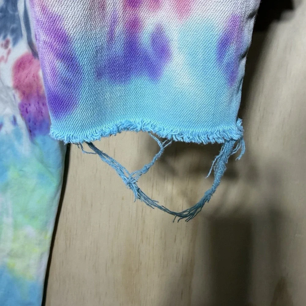 Gap Tie Dye Jeans Womens‎ 28T True Skinny High Rise Raw Hem Stretch Unique